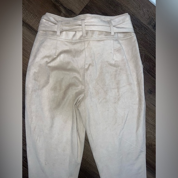 Versona Faux Suede High Waisted Tan Pants - Picture 7 of 8